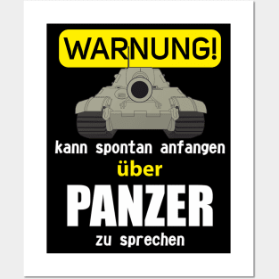 In German: Warnung! Kann spontan anfangen über Panzer zu sprechen (Jagdtiger) Posters and Art